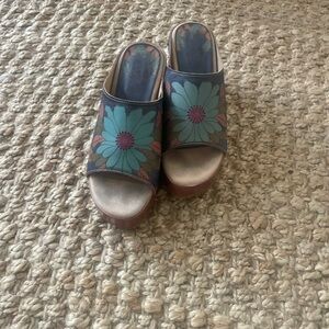 La Perla Blue Floral Heels